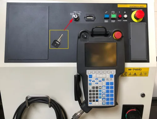 Vista 2 de 2 unids negro industrial robot control gabinete modo seleccionar interruptor clave para FANUC R-30IA R-30IB sistema de control