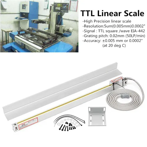 Vista 5 de Lectura digital de 2/3 ejes y codificador DRO de escala de vidrio lineal de precisión TTL para torno de fresado. Nota: la pantalla y las básculas se