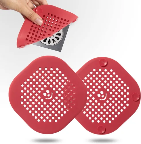 Vista 15 de Protector de silicona para cubrir drenaje de ducha, bañera, cocina, baño, recoge restos de cabello, paquete de 2, color negro