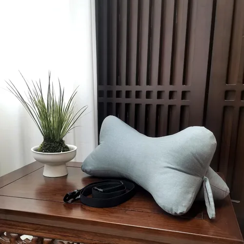 Vista 2 de Almohadas cervicales y cervicales con forma de hueso de perro con funda extraíble lavable con bucles en cualquier extremo para automóvil, autobús