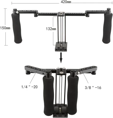 Vista 2 de Camvate - Jaula para monitor con asas ajustables para monitor LCD de 5 y 7 pulgadas