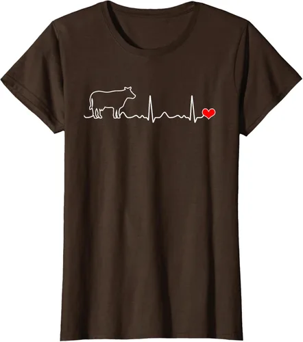 Vista 21 de Camiseta de paciente con corazón I Love My Cow Valve EKG Heartbeat Heart Pacient, Negro, S