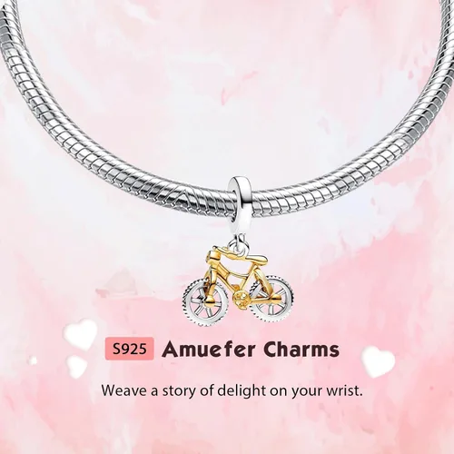 Vista 3 de Amufer S925 Charms for Women, compatible with Pandora Bracelets and Necklaces, Jewelry Gift