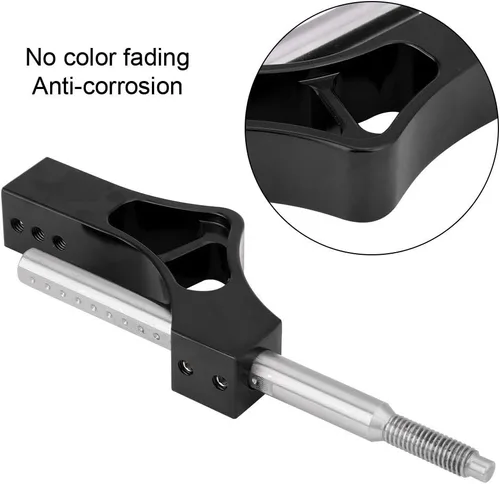 Vista 3 de Fydun Extensión de palanca de altura ajustable de acero inoxidable para automóvil para perilla de cambio manual (negro)