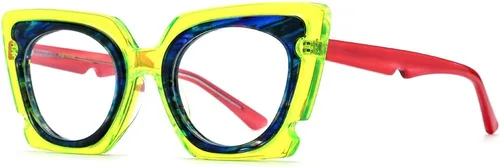 Vista 12 de HEPIDEM Gafas de acetato multicolor degradadas con marco para mujer, gafas grandes grandes 2023