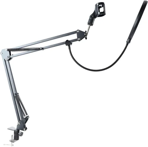 Vista 7 de Tyenaza Soporte de brazo de micrófono, brazo de brazo de brazo de brazo ajustable Boom giratorio Scissor Set de soporte de brazo de micrófono