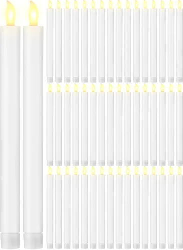 Vista 13 de Funtery 48 velas LED sin llama, marfil, 8 pulgadas, estilo compacto