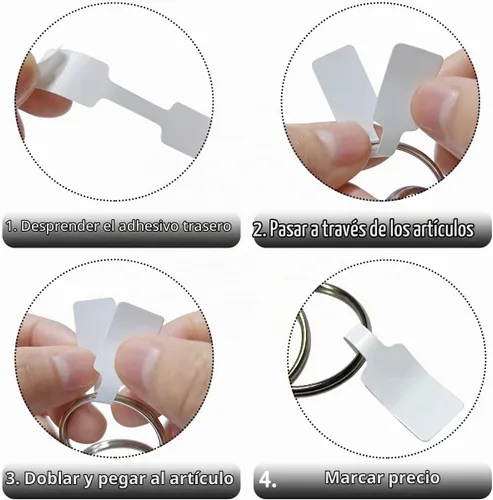 Vista 3 de 200 etiquetas de precio de joyería en blanco, etiquetas de identificación, etiquetas de precio de joyería autoadhesivas, precio de collar y aretes