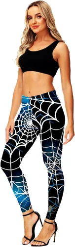 Vista 7 de AOBUTE Leggings de Halloween para mujer, mallas elásticas con estampado gráfico