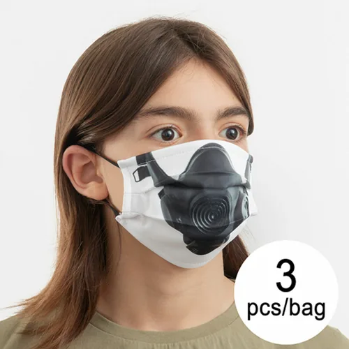 Vista 2 de Mascarilla Higiénica de Tela Reutilizable Gas Luanvi Talla M Pack de 3 uds