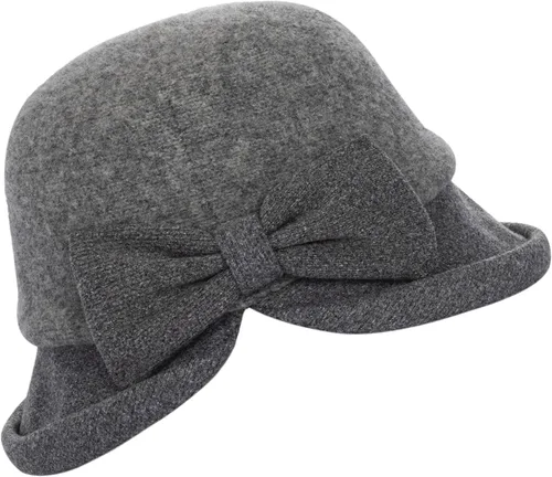 Vista 2 de Sombrero vintage de los años 20 para mujer, mezcla de lana, Cloche, sombrero de iglesia de fieltro de invierno, sombrero de bolera, plegable