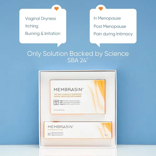 Vista 2 de Membrasin Vitality Pearls Apoya la hidratación femenina Suplemento oral sin estrógenos Aceite de Omega 3, 6, 7, 9 y espino amarillo