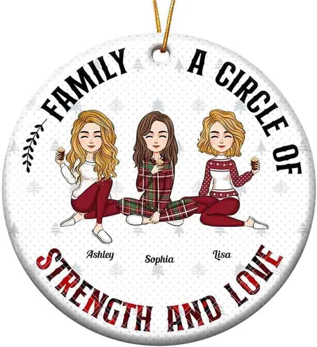 Vista 26 de Adorno personalizado con texto en inglés «Best Friend are Hard to Find Because The Very Best is Already Mine», adorno de Navidad personalizado 2023