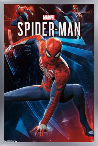 Vista 11 de Trends International Marvel Comics - Póster de pared de Spider-Man - Poses de 14.725 x 22.375 pulgadas, versión enmarcada de madera de granero