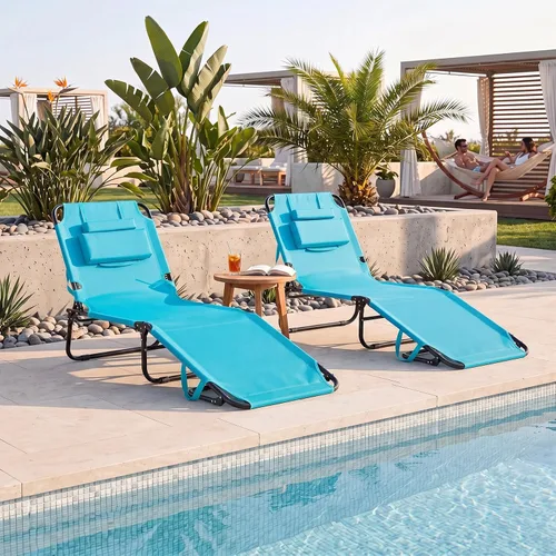 Vista 9 de GYMAX Silla bronceadora, sillas plegables con orificio para la cara y funda, asa de transporte de almohada extraíble, portátil, compacta, diseño al