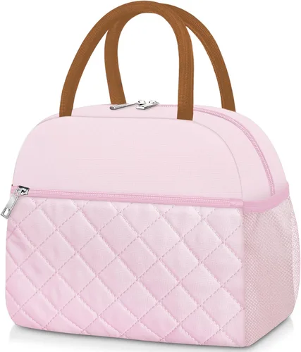 Vista 23 de KUBYA Lonchera de Pana Bolsa de Almuerzo para Mujeres y Hombres, Linda Fresa Pequeña Aislada Reutilizable Trabajo A Prueba de Fugas Simple Loncheras