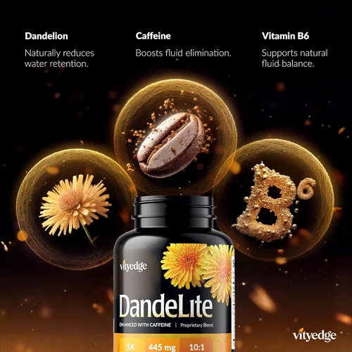 Vista 4 de Píldora de agua diurética natural para piernas hinchadas, pies y tobillos - La dandelita te ayuda a obtener alivio de la retención de agua