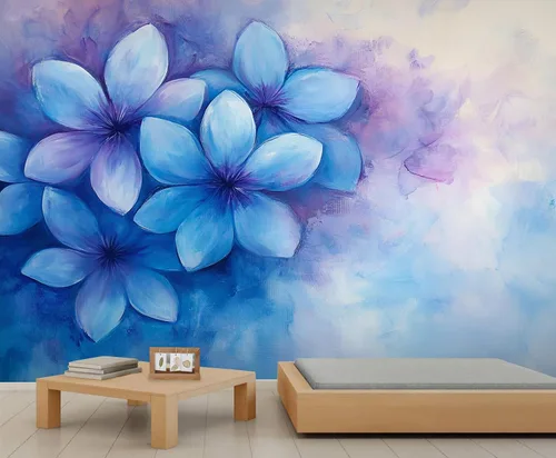 Vista 28 de Mural de pared floral retro, papel tapiz rústico floral de bar, flores abstractas 3D, impermeable, para cafetería, restaurante, sala de estar