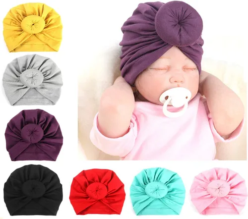 Vista 7 de Baby Turban Newborn Turbans for Baby Girls Head Wraps Bow Hats for Newborns Baby Beanie Hats Headraps