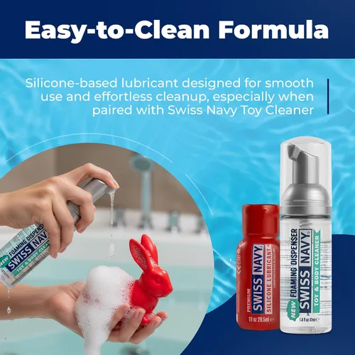 Vista 9 de Swiss Navy Lubricante Premium a Base de Silicona - 1 oz - Lubricante Personal para Hombres, Mujeres y Parejas - Seguro para Condones y Látex