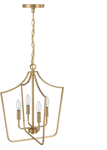 Vista 12 de Creative Co-Op Constance - Lámpara de techo estilo candelabro de metal cónico con 4 luces, color dorado cepillado