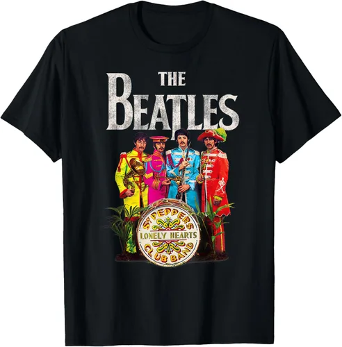 Vista 27 de The Beatles Sgt. Pepper's Lonely Hearts Camiseta de manga corta Negro