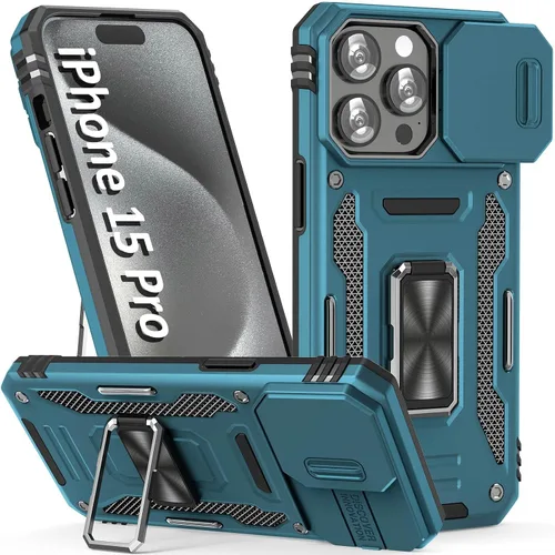 Vista 54 de Funda para iPhone 15 Pro, color verde alpino