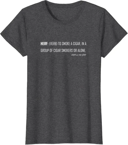 Vista 4 de Herf definition - Camiseta de manga corta, diseño con texto "Cigar Smoker Puff Verb Stogie Habano" Negro
