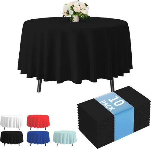 Vista 23 de Fixwal Mantel de plástico negro desechable de 54 x 108 pulgadas, mantel rectangular impermeable, paquete de 5 para graduación, decoración de fiesta