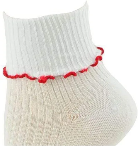 Vista 4 de Sierra Socks Calcetines de uniforme escolar con borde de lechuga para niña grande, algodón peinado, puntera sin costuras, calcetines suaves y cómodos