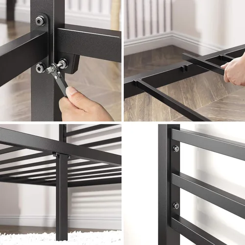 Vista 5 de Zinus Patricia Armazón de Cama con Plataforma de Dosel de Metal Negro, Base de Colchón con Soporte de Listones de Acero, No Necesita Somier, Fácil