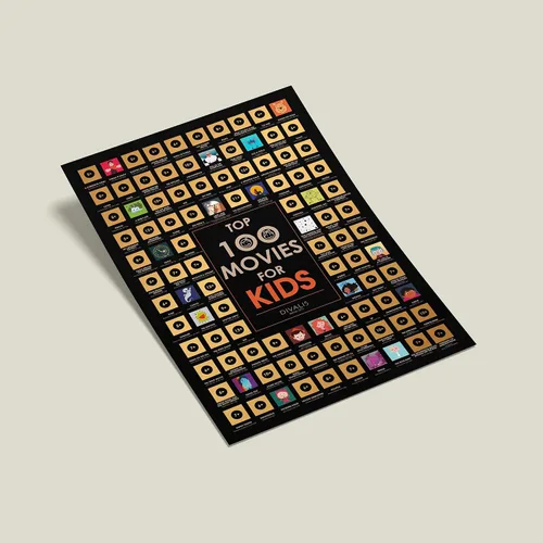 Vista 8 de Póster de películas para niños para raspar - Mapa de lista de deseos de los 100 mejores niños - Póster de cine para niños rascador grande - Tabla