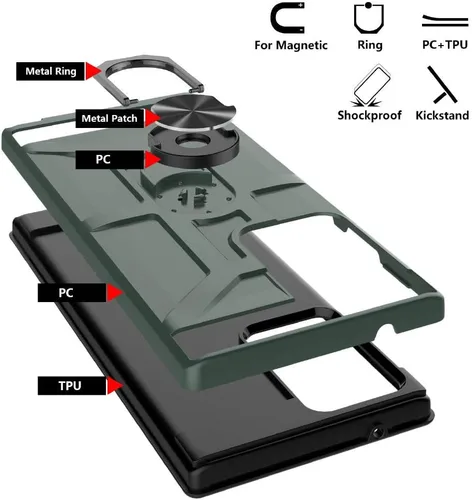 Vista 4 de Jeylly Funda para Galaxy Note 20 Ultra 5G, con [paquete de 2] protector de pantalla suave y [2 unidades] protector de lente de cámara, carcasa