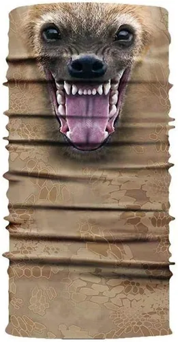 Vista 2 de Máscara facial, bufanda, protector y calentador de cuello, gorro, diseño animal 3D, a prueba de viento, microfibra, multifuncional, para andar
