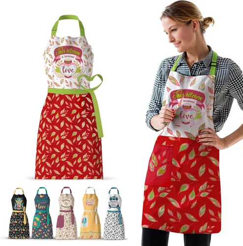 Vista 11 de Waterproof Apron for Adults – Adjustable Fit with Deep Pockets, Stylish Cooking & Baking Apron for Women & Men
