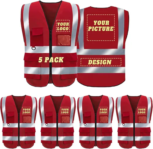 Vista 32 de BeautyWill Chaleco de seguridad personalizado con logotipo Clase 2 Chaleco reflectante de alta visibilidad Chaleco de trabajo protector