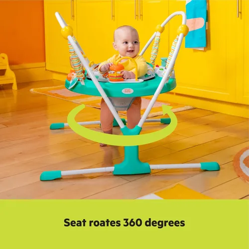 Vista 4 de Bright Starts Cooking Up Fun - Saltador de actividades para bebés con música y luces, juguetes de juego de rol de cocina, unisex, 6 meses+, hasta 25