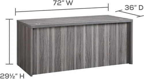 Vista 2 de Safco ARD7236LGS Aberdeen - Escritorio rectangular frontal recto, 72 pulgadas de ancho x 36 pulgadas de profundidad, color gris acero Tf