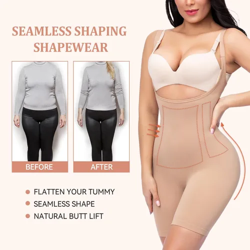Vista 6 de M MYODRESS Faja moldeadora para mujer, con control de abdomen, sin costuras, busto abierto, levantador de glúteos, moldeador de esculpir