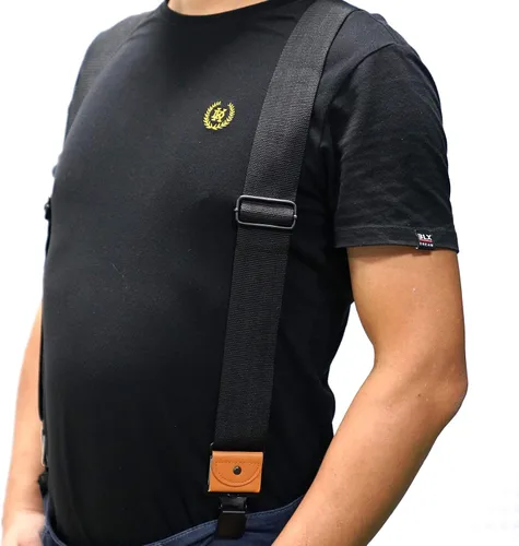 Vista 4 de Melo Tough - Tirantes de fuerza industrial para hombre, tirantes parciales elásticos para comerciante, tirantes de 2 pulgadas de ancho