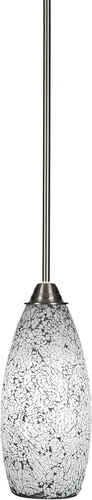 Vista 137 de Toltec Lighting Paramount - Mini colgante de 1 luz en acabado negro mate con cristal de arte perla de 7 pulgadas y estilo negro
