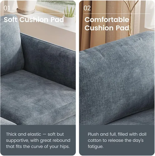 Vista 4 de Guyii Sofá Loveseat grande de 2 piezas, moderno asiento doble con cojines profundos, sofá convertible de 2 plazas para sala de estar, espacio