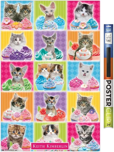 Vista 18 de Trends International Keith Kimberlin - Kitten - Cupcake Wall Poster, 14.725" x 22.375", Barnwood Framed Version