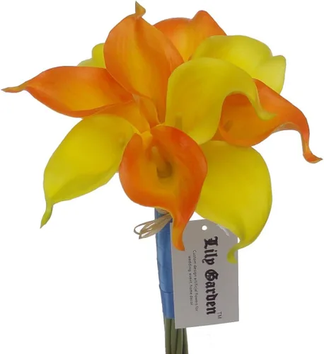 Vista 7 de Mini ramos de flores artificiales de 15 pulgadas con 10 tallos (Auroral)