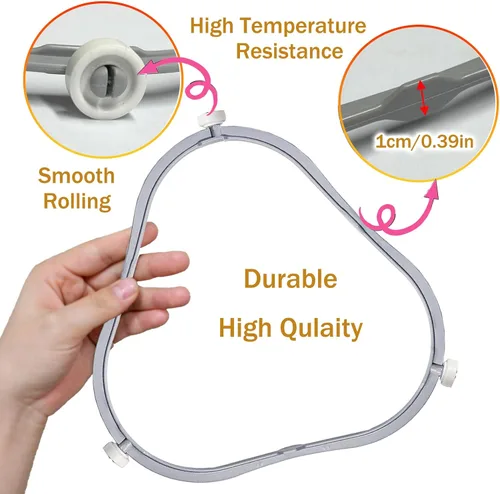 Vista 4 de Anillo de soporte de plato giratorio de microondas W11252182 de 7.48 pulgadas para Whirlpool con rodillos, 8206227 para horno de microondas, bandeja