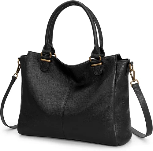 Vista 9 de befen Carteras de cuero genuino suave para mujeres, bolso tote pequeño, carteras, bolsos cruzados con asas superiores, cartera bandolera tipo satchel