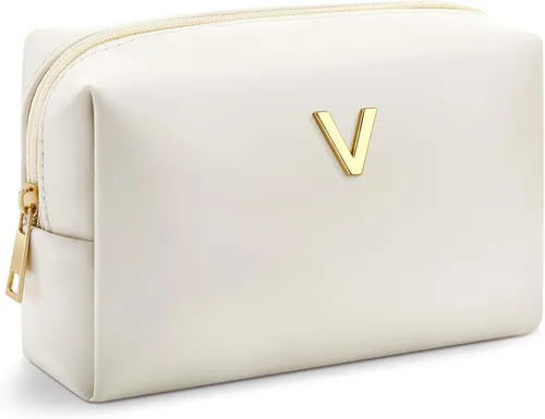 Vista 23 de Kigeli Initial Makeup Bag Gifts for Women Teen Girls Bridesmaid, C