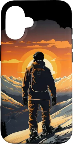 Vista 32 de Snowboarding Snowboard Snowboarder Mountain Sunset Case for iPhone 17