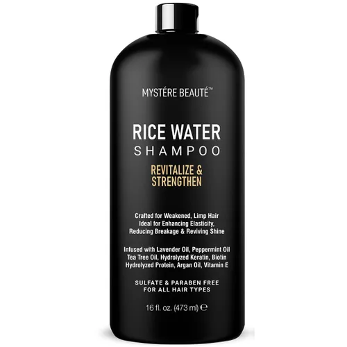 Vista 8 de Champú y acondicionador de aceite de ricino, sin sulfatos con aceite de menta, lavanda y romero, champú de aceite de ricino para el crecimiento