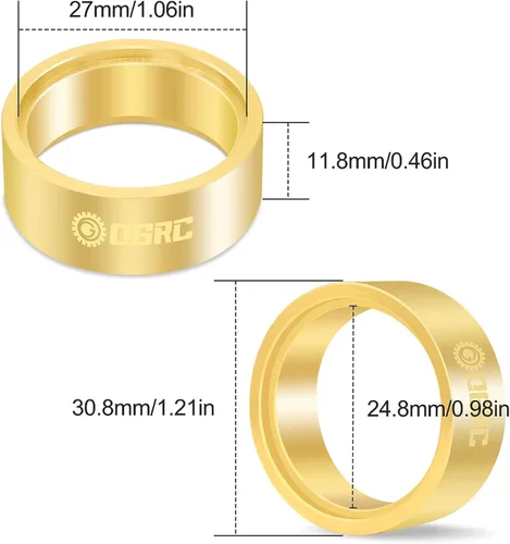 Vista 7 de OGRC 3.25 oz 1.0" Latón interno Beadlock rueda Pesos Abrazadera Anillo para SCX24 0.81 oz/pc SCX24 pesa 1.0 pulgadas anillos de latón pesado 1/24